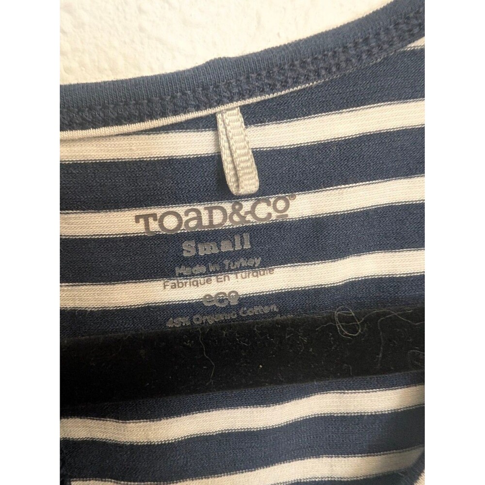 Toad & Co Marley Short Sleeve Dress Navy White Stripe Size Small - Picture 5 of 7